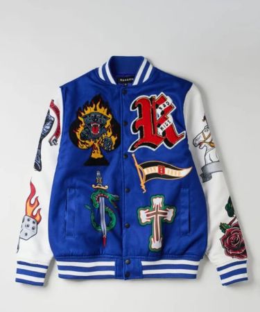 Blue Elemented Varsity Jacket